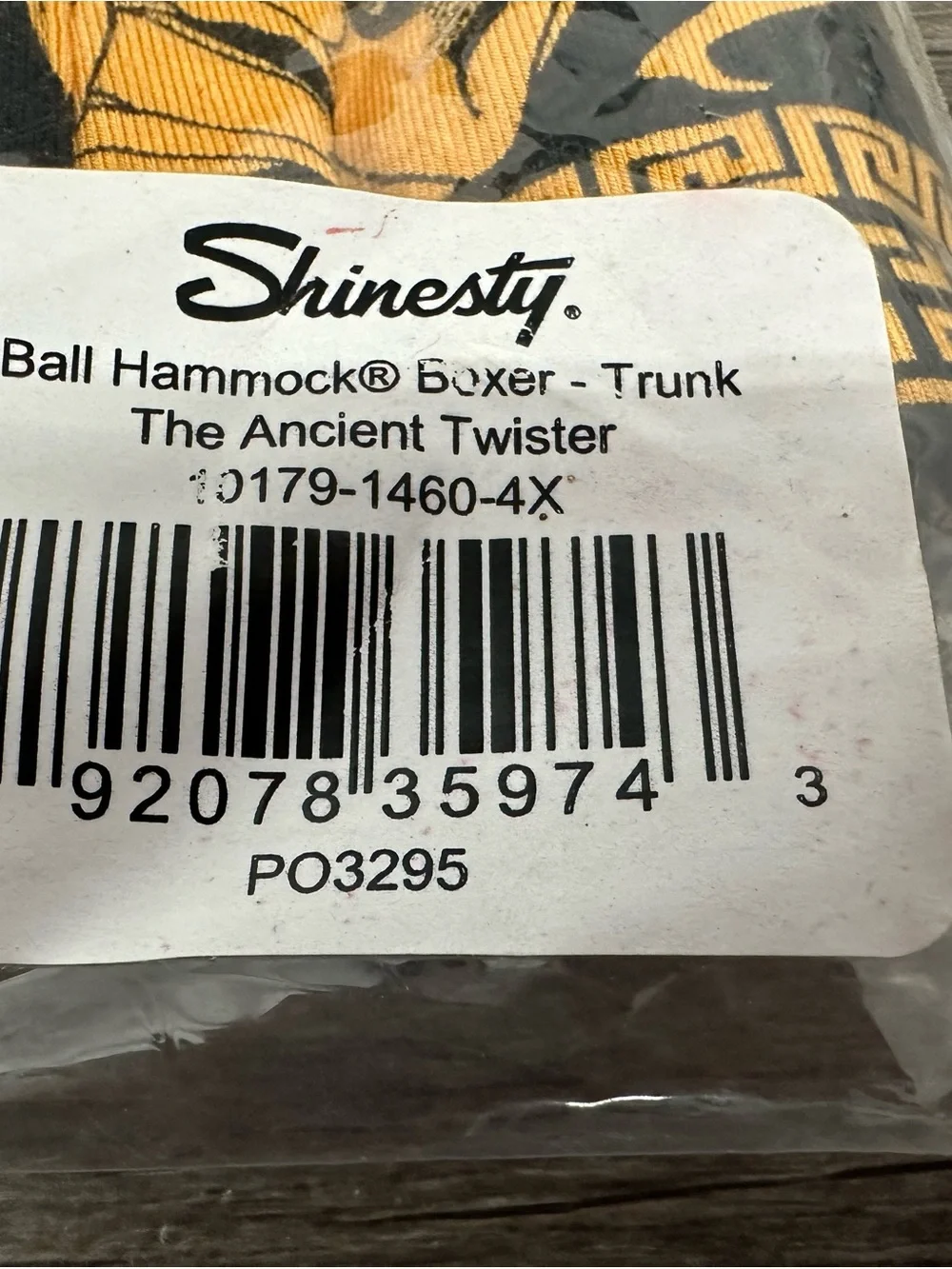 Shinesty Men’s Black & Gold Ball Hammocks Boxer Briefs NWT 4x ancient twister